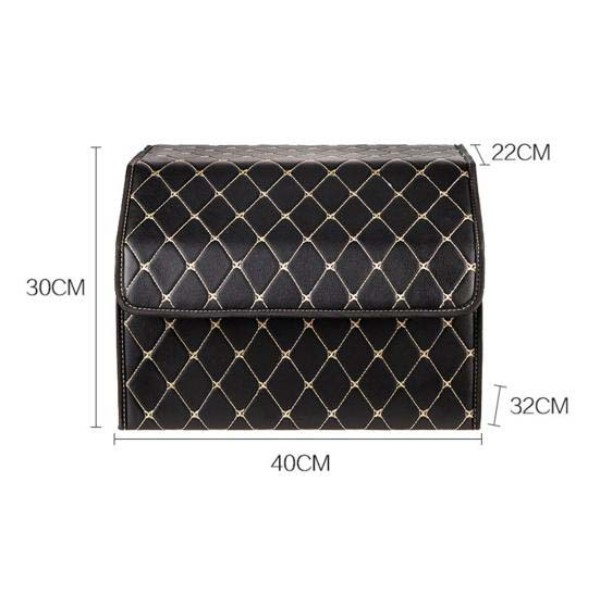 Фото - Сумка-органайзер в багажник Optima Bag-M Черный с белой прошивкой (OPT-BAG-M)
