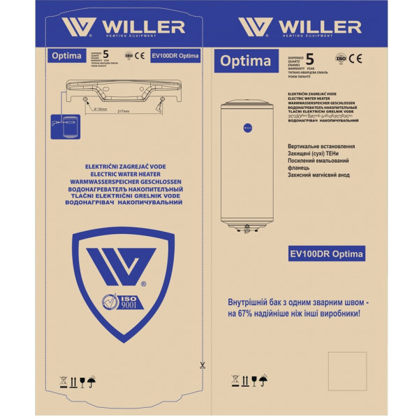 Фото - Водонагрівач Willer EV100DR Optima