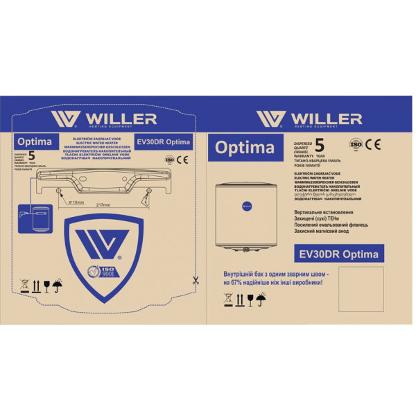 Фото - Водонагреватель Willer EV30DR Optima