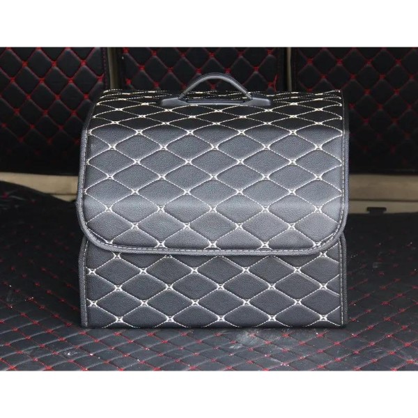 Фото - Сумка-органайзер в багажник Optima Bag-M Черный с белой прошивкой (OPT-BAG-M)