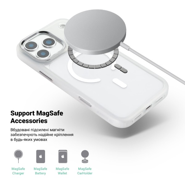 Фото - Чохол для смартфону Armorstandart Unit-C MagCase for Apple iPhone 17 Pro Max Matte Clear Silver (ARM91205)