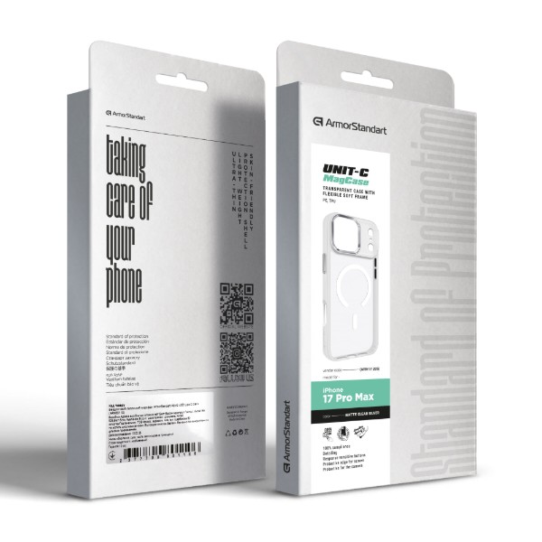 Фото - Чохол для смартфону Armorstandart Unit-C MagCase for Apple iPhone 17 Pro Max Matte Clear Silver (ARM91205)