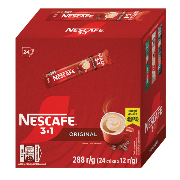 Фото - Кава розчинна Nescafe 3в1 Original24 стіки по 12 г