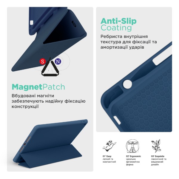Фото - Чохол для планшету Armorstandart Smart Fold Pen for Samsung Galaxy Tab S10 FE+ Dark Blue (ARM85555)