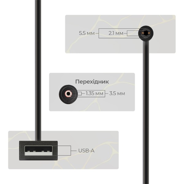 Фото - Кабель USB - DC Armorstandart SB boost converter DC 5V to 9V 12V + 3.5x1.35mm (ARM65519)