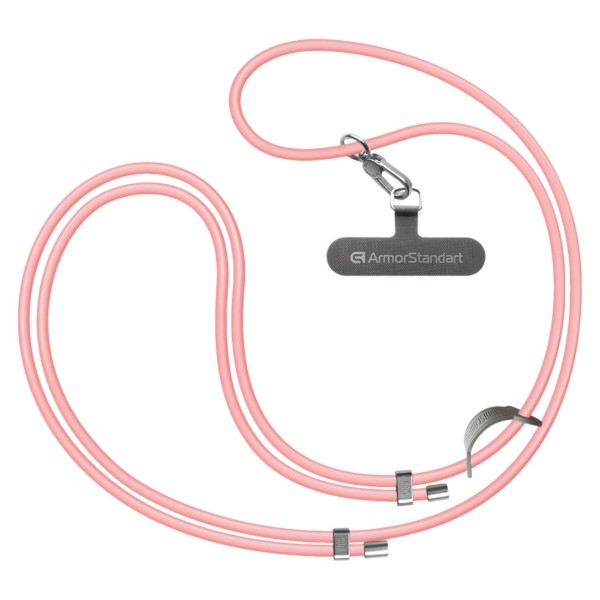 Фото - Ремінець для смартфону Armorstandart Silicone Rope Titanium Pink with Grey holder (ARM76275)
