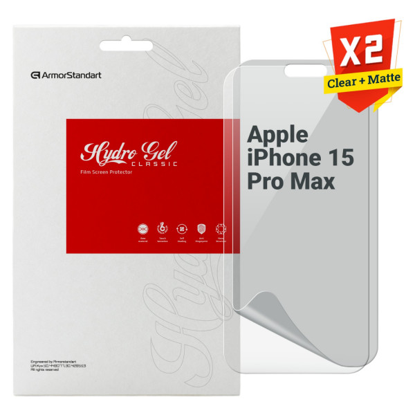 Фото - Захисна плівка для смартфону Armorstandart Clear + Matte for Apple iPhone 15 Pro Max (ARM80697) Фото - Захисна плівка для смартфону Armorstandart Clear + Matte for Apple iPhone 15 Pro Max (ARM80697)