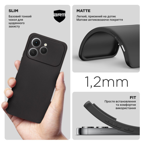 Фото - Чохол для смартфона Armorstandart Matte Slim Fit for Tecno Spark 40 4G Camera cover Black (ARM87257)