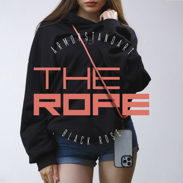 Фото - Ремінець для смартфону Armorstandart Rope Black Rose with Clear holder (ARM86563)