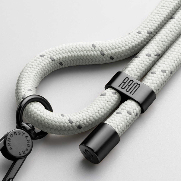 Фото - Ремінець для смартфону Armorstandart Rope Black GlowWhite with Clear holder (ARM86565)