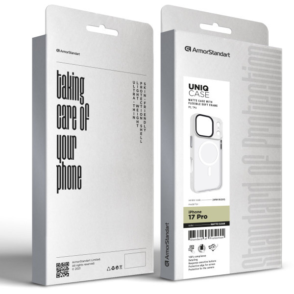 Фото - Чохол для смартфону Armorstandart Uniq MagCase for Apple iPhone 17 Pro Matte Clear (ARM86269)