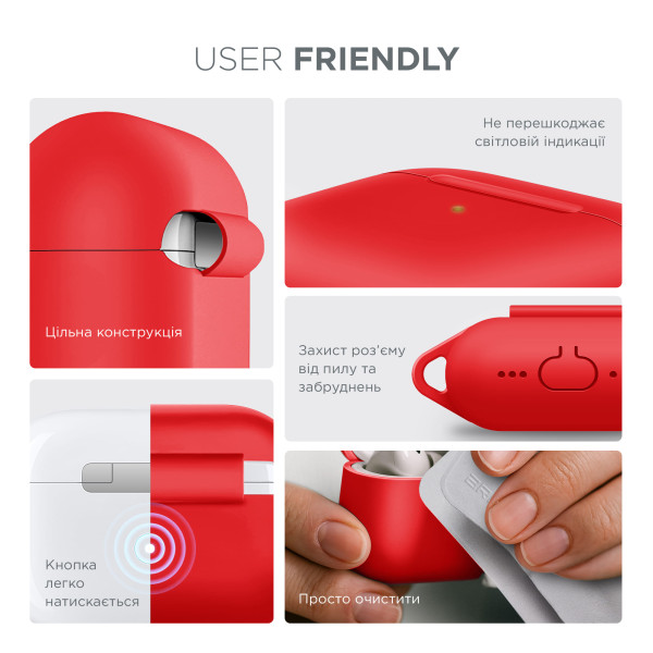 Фото - Чохол для навушників Armorstandart Hang Case for Apple AirPods 4 Red (ARM81293)