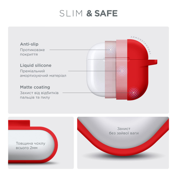 Фото - Чохол для навушників Armorstandart Hang Case for Apple AirPods 4 Red (ARM81293)