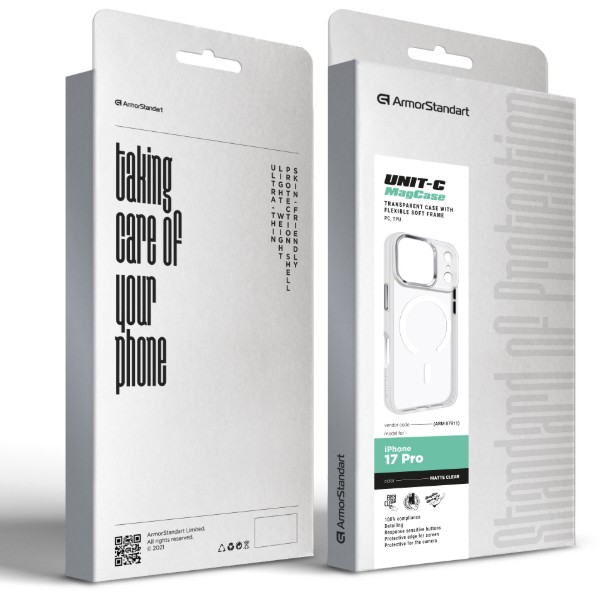 Фото - Чехол для смартфона Armorstandart Unit-C MagCase for Apple iPhone 17 Pro Matte Clear (ARM87911)