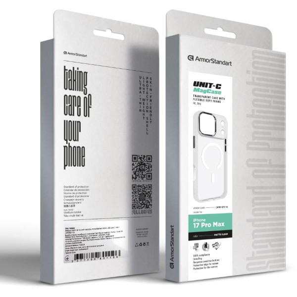 Фото - Чохол для смартфону Armorstandart Unit-C MagCase for Apple iPhone 17 Pro Max Matte Clear (ARM87914)
