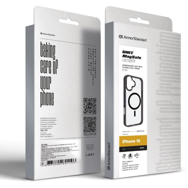 Фото - Чохол для смартфону Armorstandart Unit MagSafe for Apple iPhone 16 Black (ARM78776)
