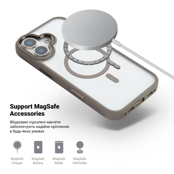 Фото - Чохол для смартфону Armorstandart Unit MagSafe for Apple iPhone 16 Plus Titanium Grey (ARM79289)