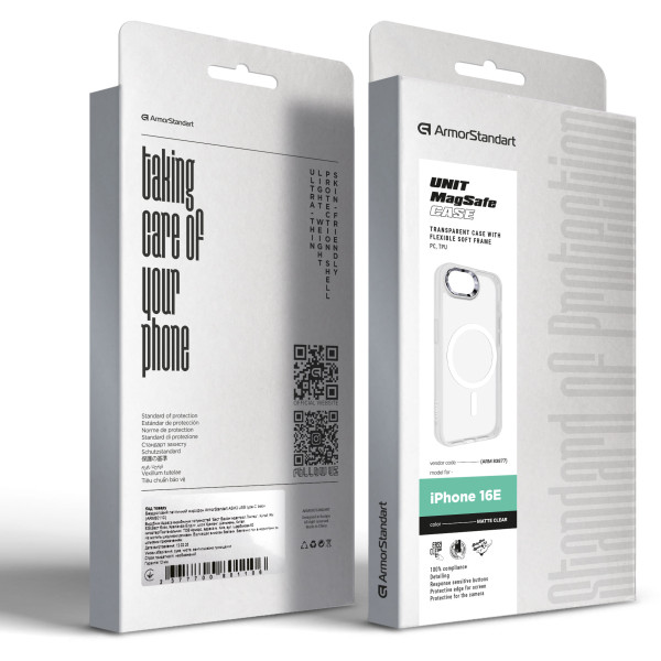 Фото - Чохол для смартфону Armorstandart Unit MagSafe for Apple iPhone 17e / 16e Matte Clear (ARM83877)