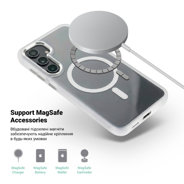 Фото - Чохол для смартфону Armorstandart Unit MagSafe for Samsung S24 Matte Clear Silver (ARM74861)