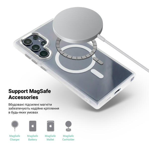 Фото - Чохол для смартфону Armorstandart Unit MagSafe for Samsung S24 Ultra Matte Clear Silver (ARM74869)