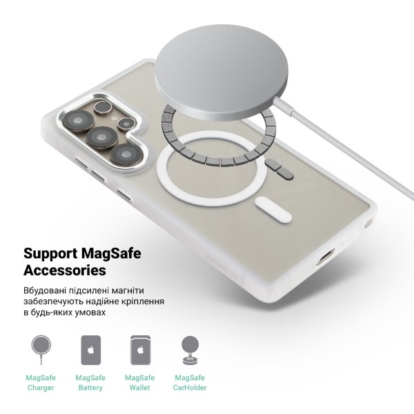 Фото - Чехол для смартфона Armorstandart Unit MagSafe for Samsung S25 Ultra Matte Clear Silver (ARM82266)