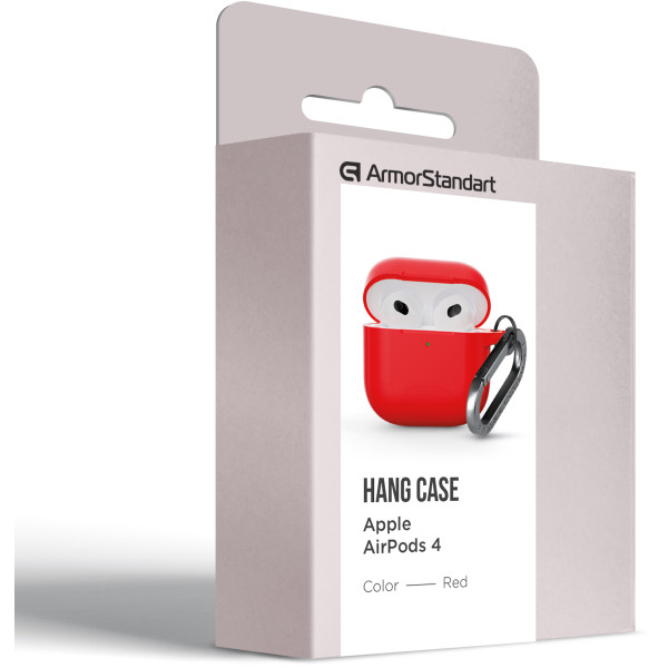 Фото - Чохол для навушників Armorstandart Hang Case for Apple AirPods 4 Red (ARM81293)