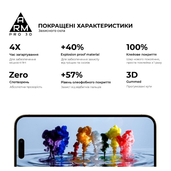 Фото - Защитное стекло для смартфона Armorstandart Pro 3D for Apple iPhone 16 Pro Black (ARM78031)
