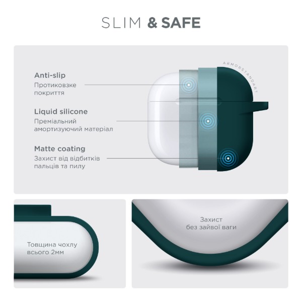 Фото - Чехол для наушников Armorstandart Hang Case for Apple AirPods 4 Dark Green (ARM81280)