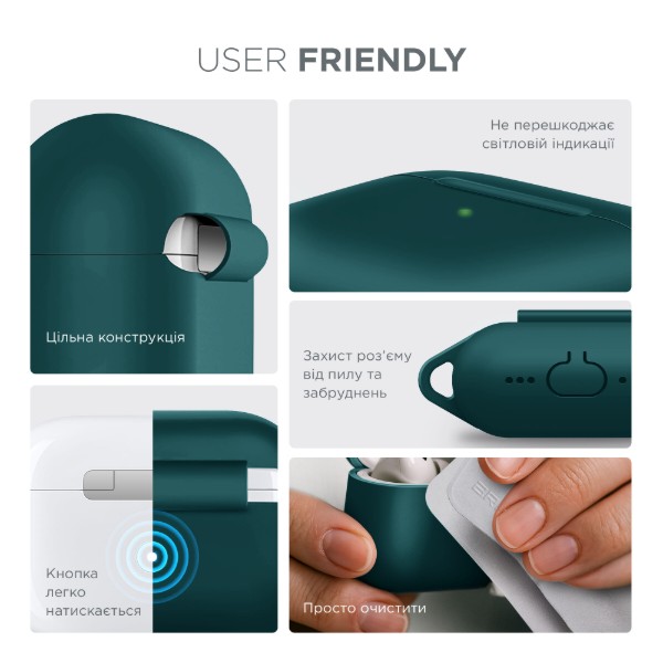 Фото - Чехол для наушников Armorstandart Hang Case for Apple AirPods 4 Dark Green (ARM81280)