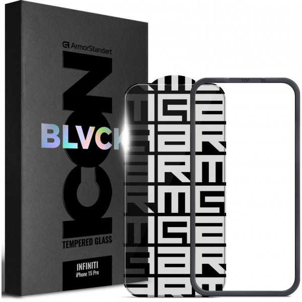 Фото - Захисне скло для смартфону Armorstandart Infinity Black Icon 2.75D for Apple iPhone 15 Pro (ARM77822)