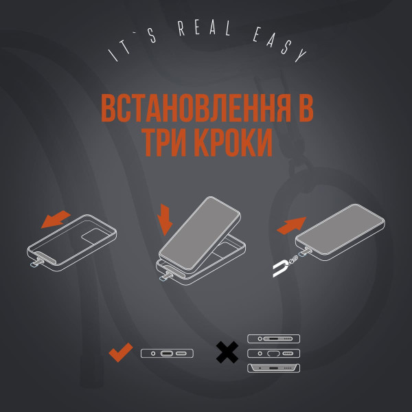 Фото - Ремінець для смартфону Armorstandart Rope Black Tangerine with Dark holder (ARM76094)