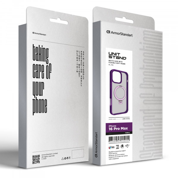Фото - Чохол для смартфону Armorstandart Unit Stand for Apple iPhone 16 Pro Max Purple (ARM78739)