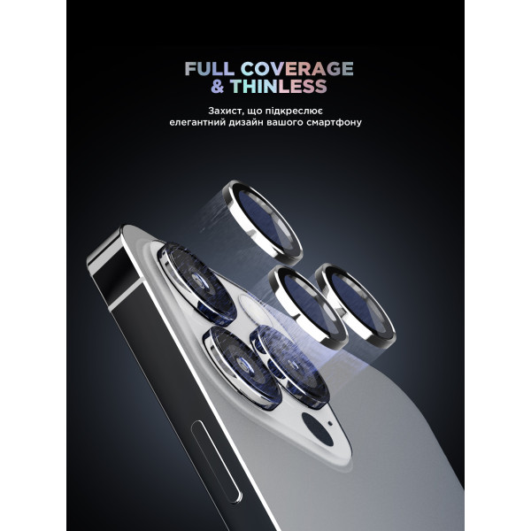 Фото - Захисне скло для смартфону Armorstandart для камери Supreme Black Icon for iPhone 14 Pro/14 Pro Max Silver (ARM76597)