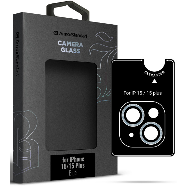 Фото - Захисне скло для смартфону Armorstandart для камери Supreme Black Icon for iPhone 15/15 Plus Blue (ARM76590)
