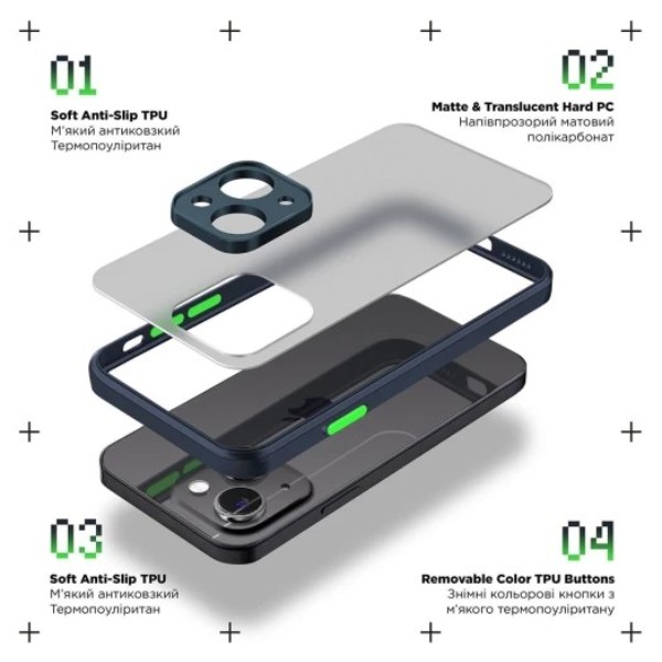 Фото - Чохол для смартфону Armorstandart Frosted Matte for Xiaomi Poco X6 Pro 5G Navy Blue (ARM73373)