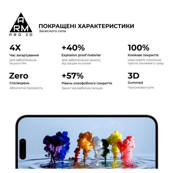 Фото - Захисне скло для смартфону Armorstandart Pro 3D for Apple iPhone 16 Plus Black (ARM78033)