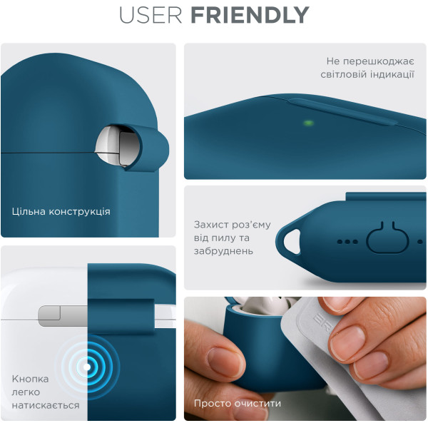 Фото - Уцінка - Чохол для навушників Armorstandart Hang Case for Apple AirPods 4 Lake Blue (ARM81281)