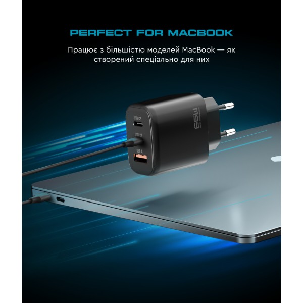 Фото - Сетевое зарядное устройство Armorstandart Resolute Power ARP-621 65W GaN Black (ARM70023)