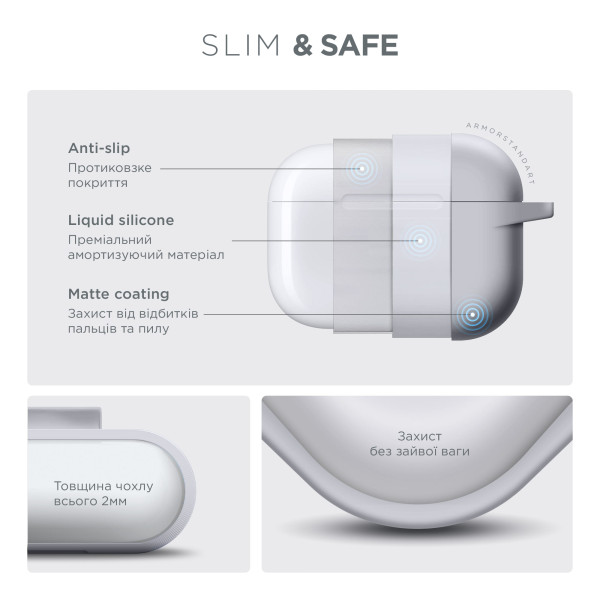 Фото - Чохол для навушників Armorstandart Hang Case for Apple AirPods Pro 3 White (ARM88284)