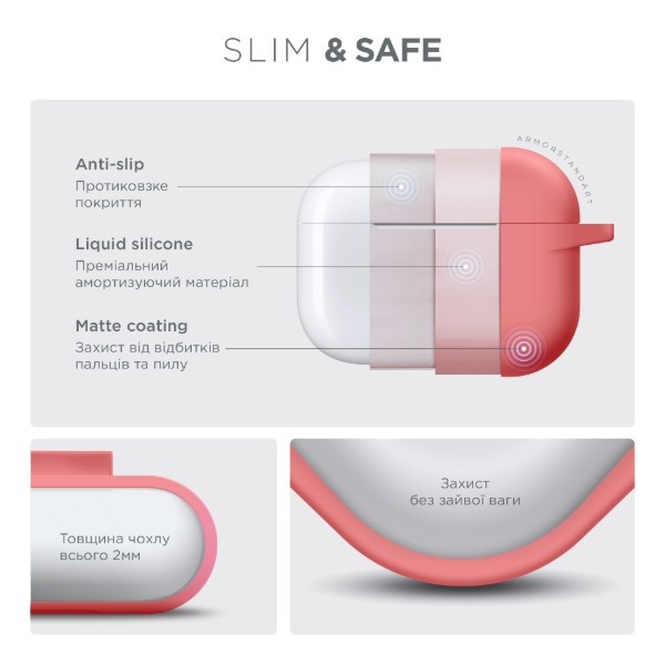 Фото - Чохол для навушників Armorstandart Hang Case for Apple AirPods Pro Pink (ARM56054)