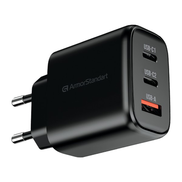 Фото - Сетевое зарядное устройство Armorstandart Resolute Power ARP-621 65W GaN Black (ARM70023)