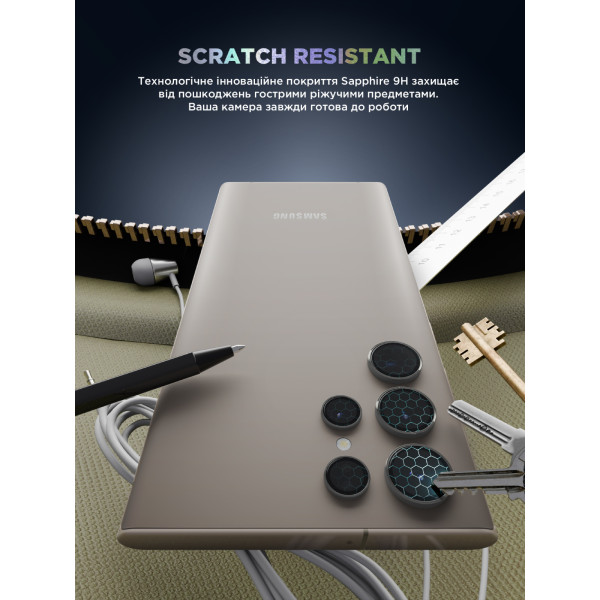 Фото - Захисне скло для смартфону Armorstandart для камери Supreme Black Icon for Samsung S24 Ultra Natural Titanium (ARM76603)