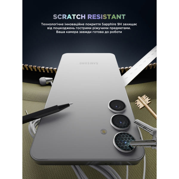 Фото - Захисне скло для смартфону Armorstandart для камери Supreme Black Icon for Samsung S24 Clear (ARM76614)