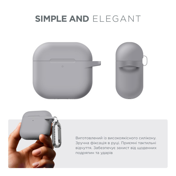 Фото - Чехол для наушников Armorstandart Hang Case for Apple AirPods 4 Light Grey (ARM81284)