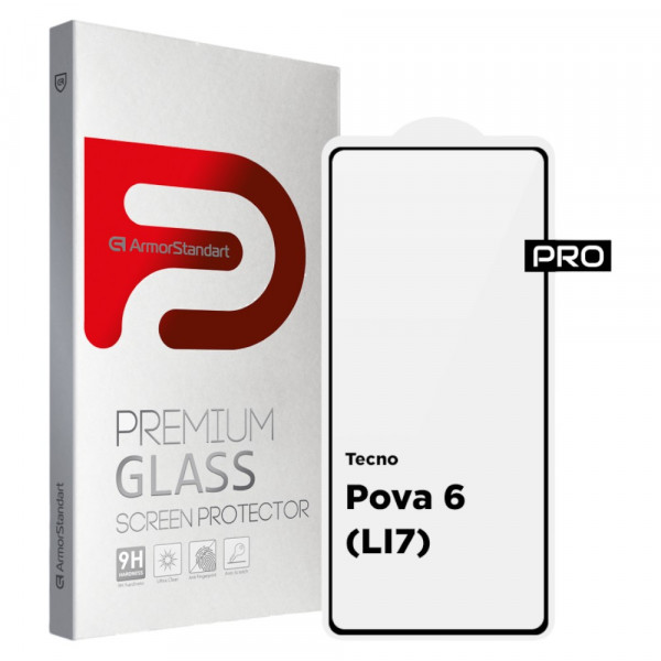 Фото - Захисне скло для смартфону Armorstandart Pro for Tecno Pova 6 (LI7) Black (ARM78228)