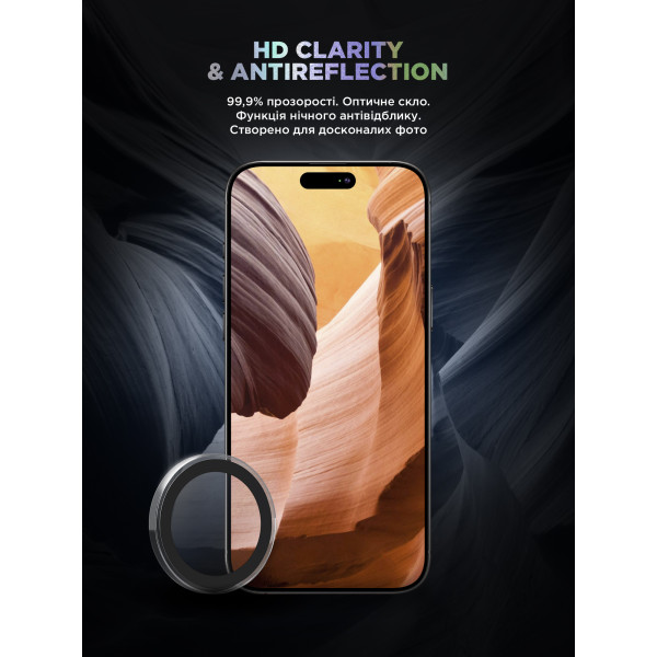 Фото - Захисне скло для смартфону Armorstandart для камери Supreme Black Icon for iPhone 14 Pro/14 Pro Max Clear (ARM76601)