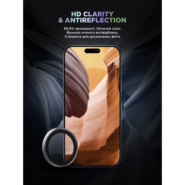 Фото - Захисне скло для смартфону Armorstandart для камери Supreme Black Icon for iPhone 14 Pro/14 Pro Max Silver (ARM76597)
