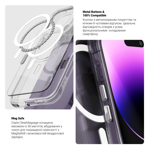 Фото - Чохол для смартфону Armorstandart Clear-C MagCase for Apple iPhone 17 Pro Max Transparent (ARM87400)