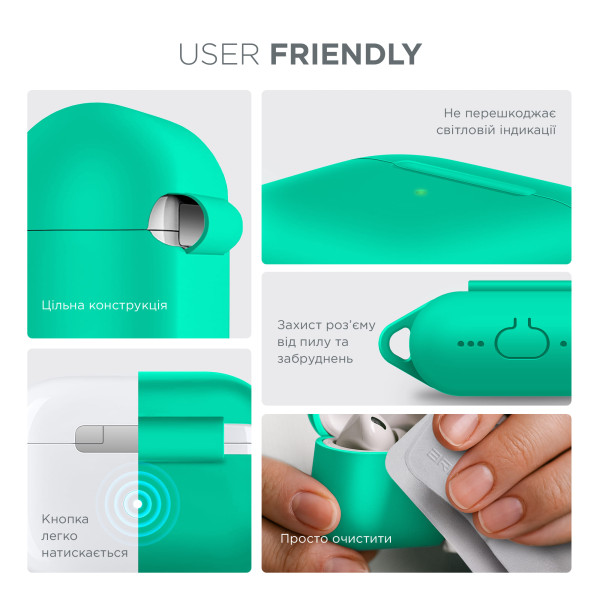 Фото - Чохол для навушників Armorstandart Hang Case for Apple AirPods Pro 3 Mint Green (ARM88277)