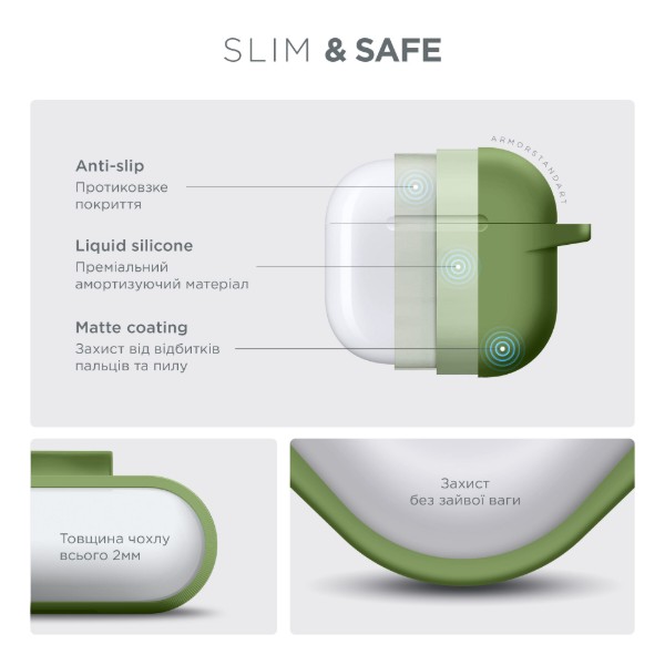 Фото - Чехол для наушников Armorstandart Hang Case for Apple AirPods 4 Matcha Green (ARM81286)